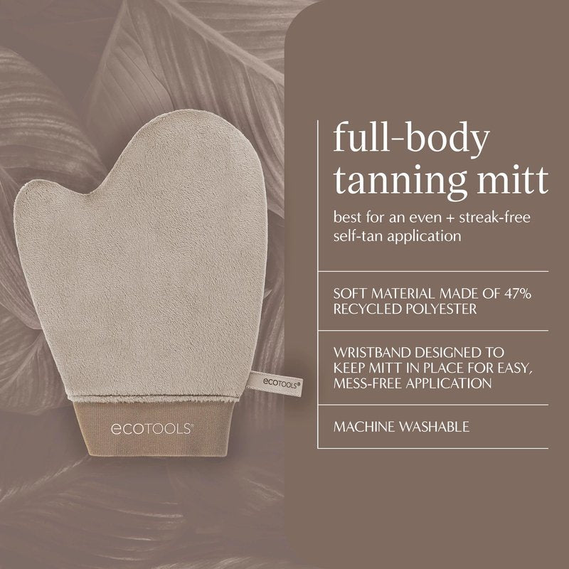 EcoTools Good Tan Full-Body Tanning Mitt, For Self Application, Use Soft Tanner Mitt With Mousse, Lotions, & Waters, Eco Friendly Sunless Applicator, Vegan, & Cruelty-Free, 1 Count