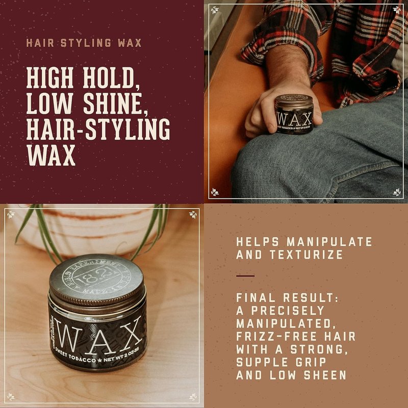 18.21 Man | Hair Styling Wax - Original Sweet Tobacco Scent, Low Shine Finish, 2oz
