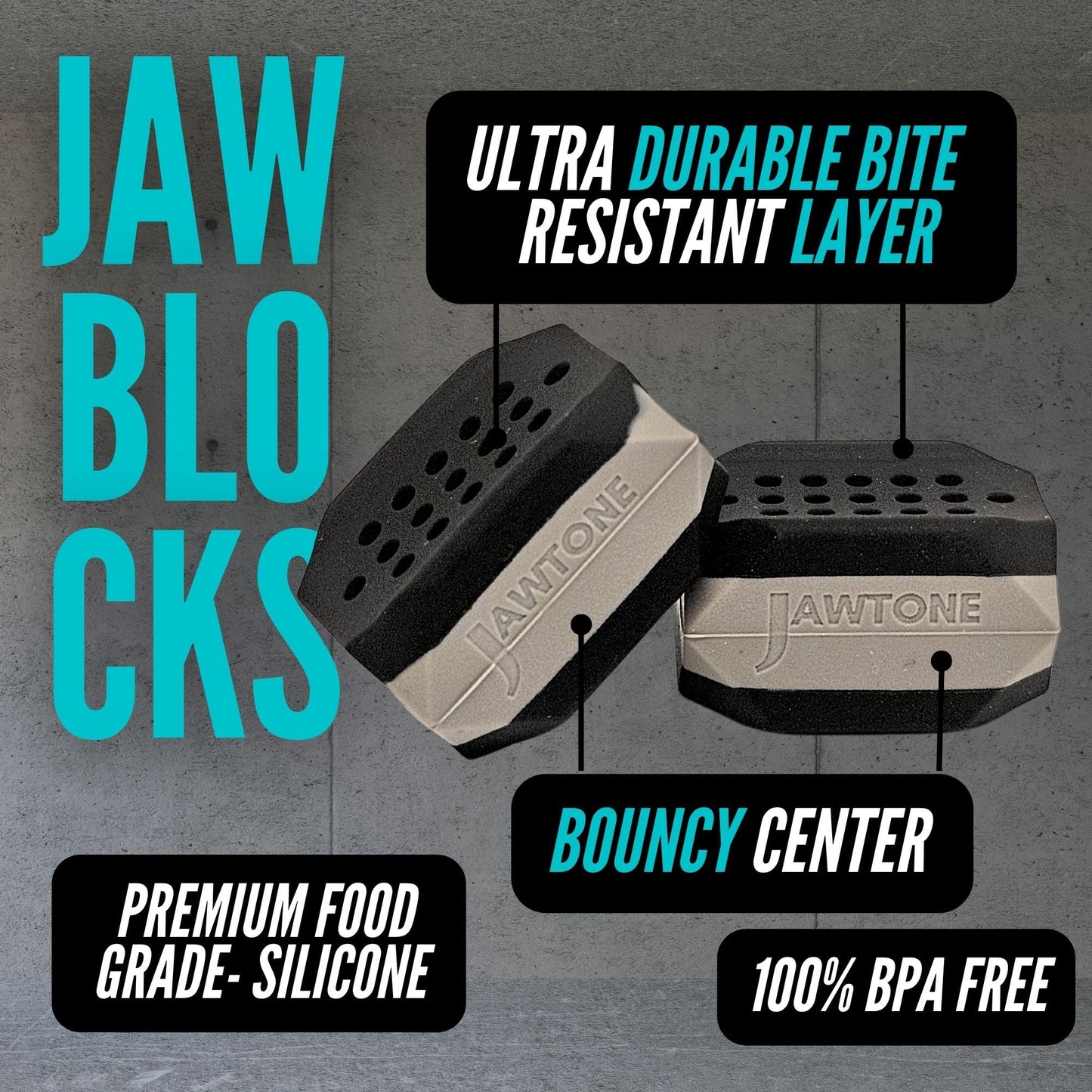 JawBlocks™ - Face Gym & Jaw Exerciser for Men & Woman [3 levels 6pcs kit] powerful jawline shaper | double chin eliminator | jawline exerciser| double chin reducer| face lift device & Jaw trainer