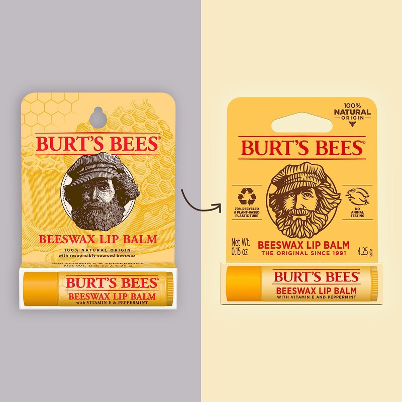 Burt's Bees 100% Natural Moisturizing Lip Balm, Original Beeswax with Vitamin E & Peppermint Oil, 0.15 Oz