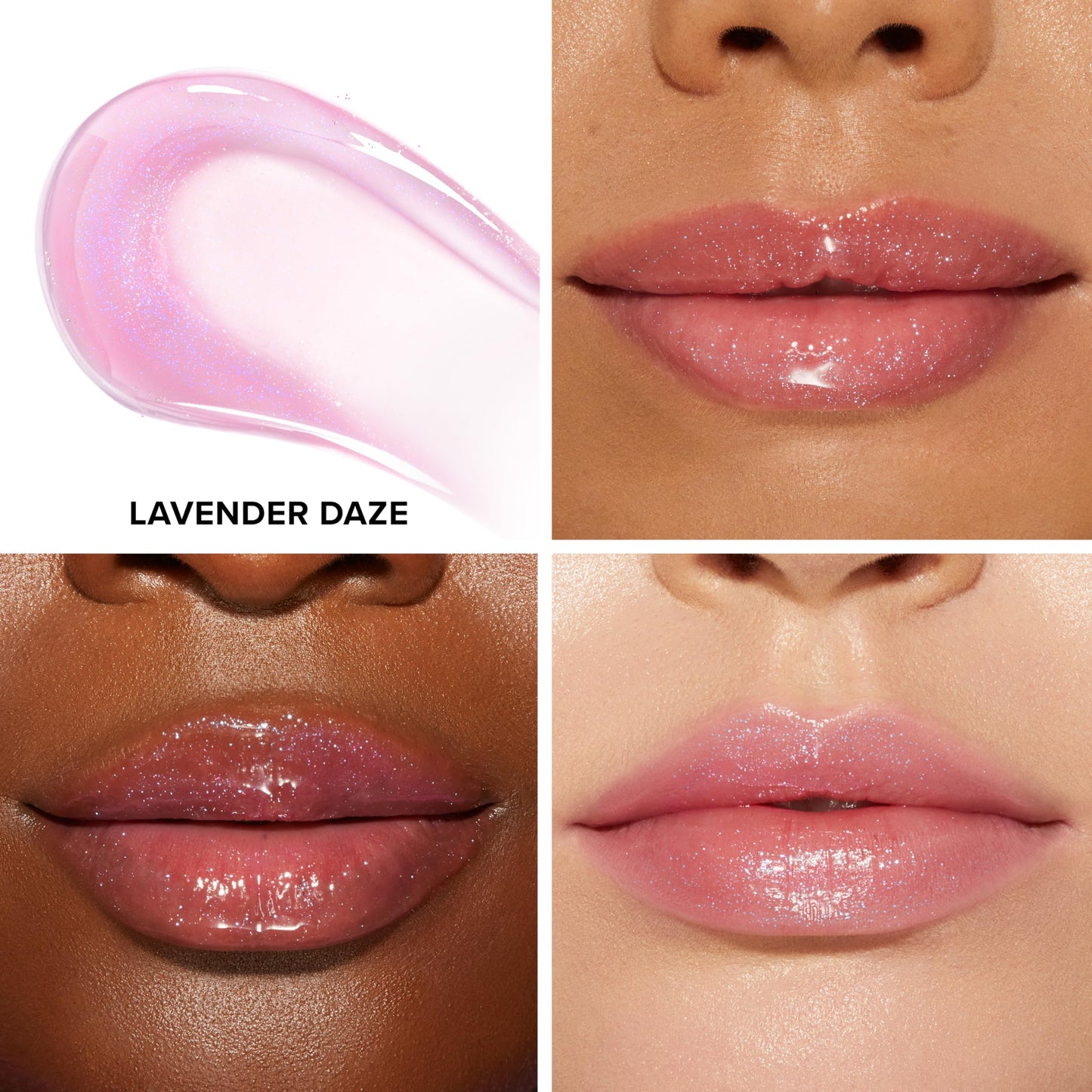 Too Faced Lip Injection Maximum Plump Extra Strength Lip Plumper Gloss | Hydrating, Volumizing, + Plumping, 0.14 Fl Oz, Lavender Daze (Holographic Lavender)