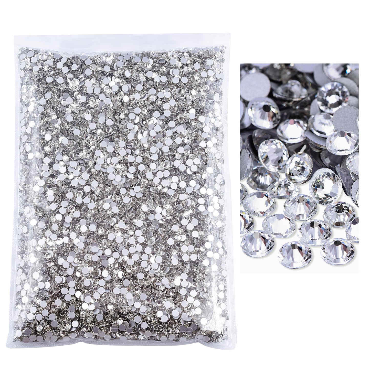 Blinginbox Flatback Rhinestones Bulk,14400pcs Crystal Round Loose Gemstones Glass Rhinestones for Crafts Makeup Nail Art Clothes Shoes DIY Decorations(SS20,4.6-4.8mm,Aquamarine AB)