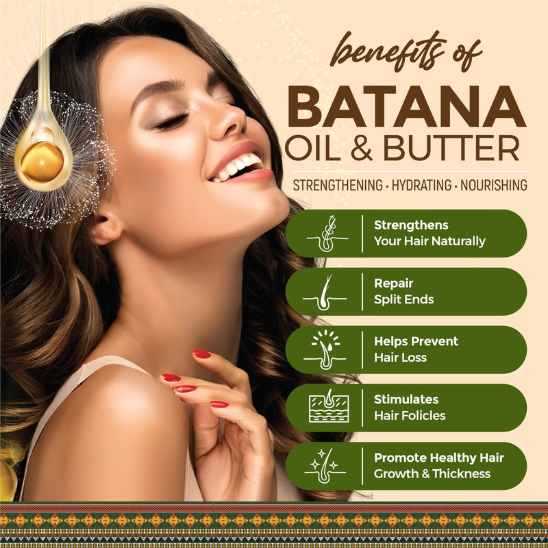 PowerPak Al-noir Batana Oil Hair Care Set for Men & Women | 100% Raw Batana Butter + Pure Cold-Pressed Refined Batana Oil for Hair Growth, Thickness, Strength, and Repair