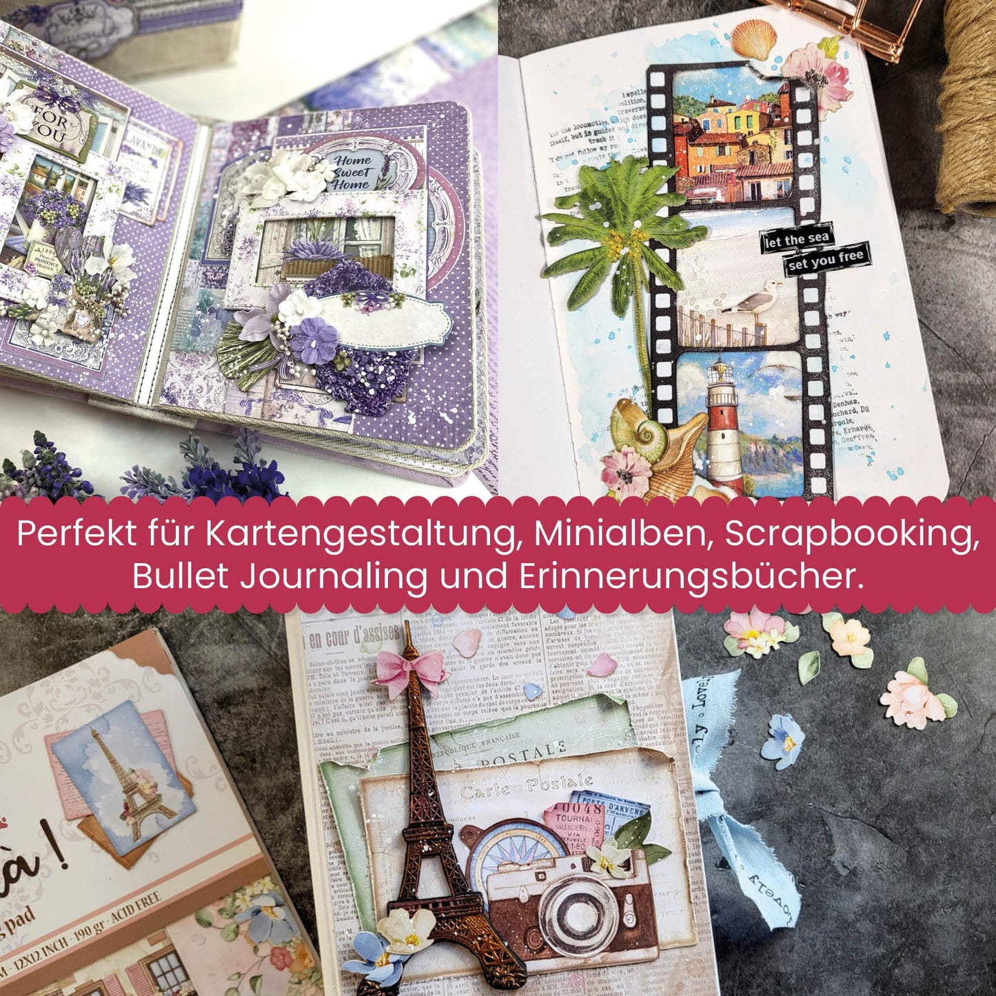 STAMPERIA INTERNATIONAL, KFT PAPER PAD 8X8 10PK FOREST, 20.3 x 20.3 (8" x 8"), Multicoloured