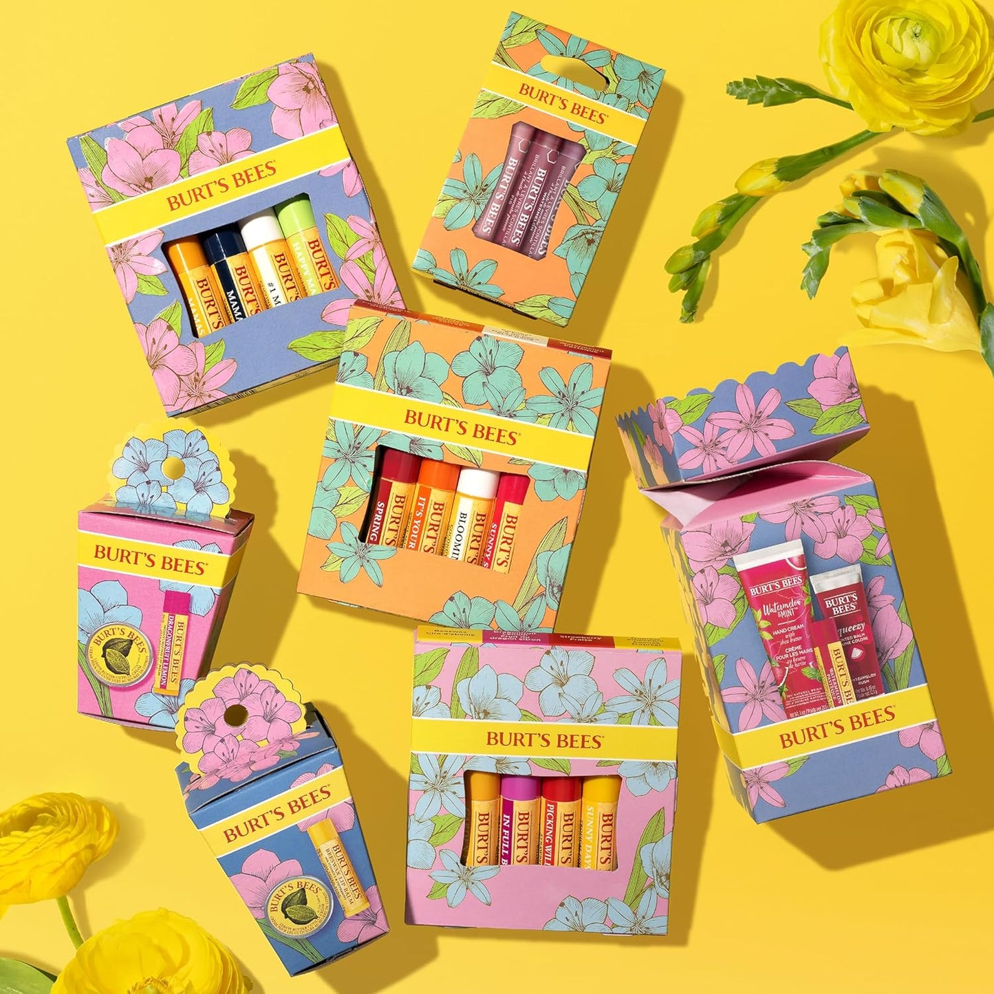 Burt's Bees Lip Balm Set - Natural Beeswax & Fruity Flavors | 4 Tubes, 0.15 oz Each