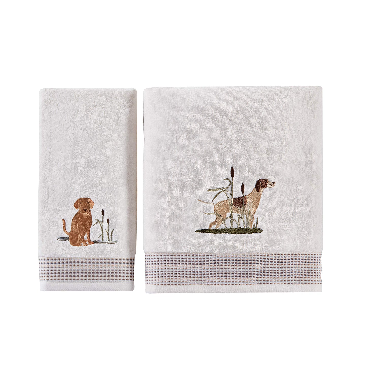SKL Home Adirondack Dogs Bath Towel, White