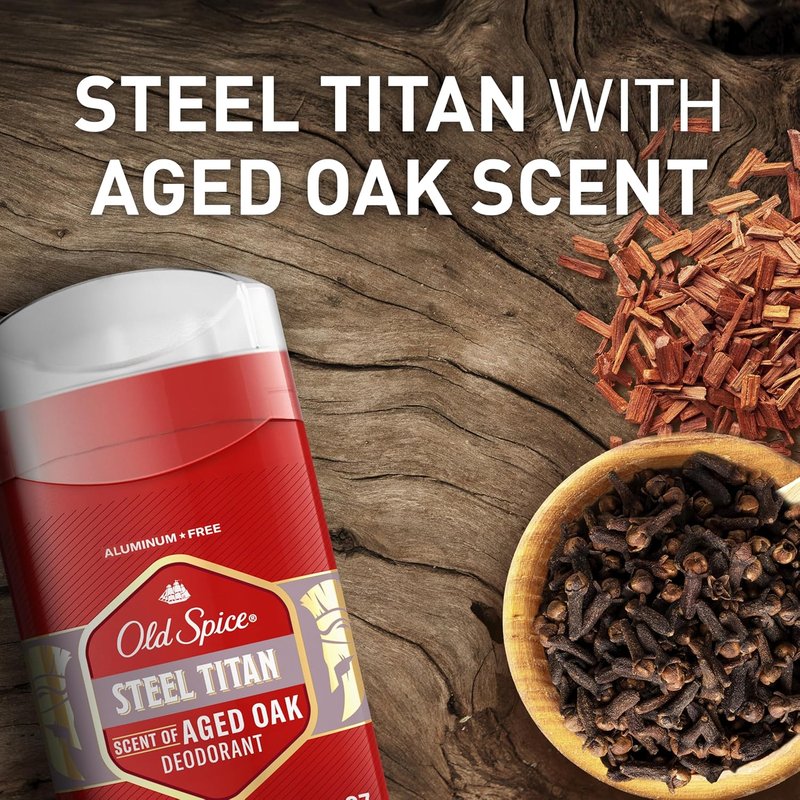 Old Spice Aluminum Free Deodorant for Men - 24/7 Odor Protection & Freshness | Titan Aged Oak, 3 oz (Pack of 3)