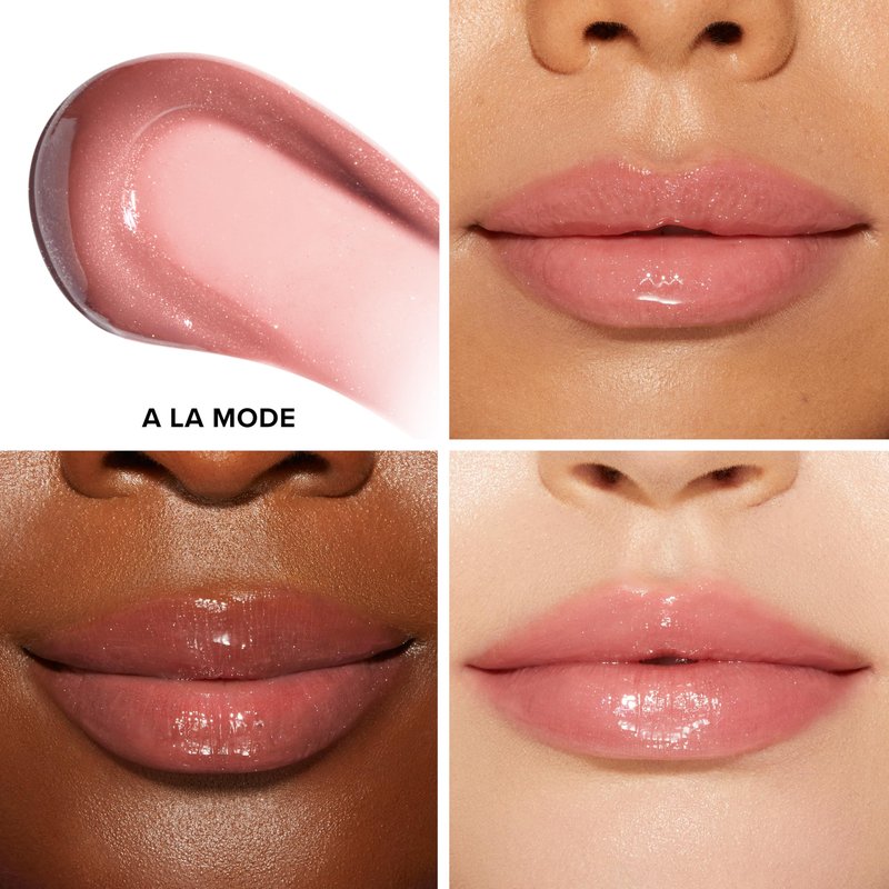 Too Faced Lip Injection Maximum Plump Extra Strength Lip Plumper Gloss | Hydrating, Volumizing, + Plumping, 0.14 Fl Oz, A La Mode (Nude Pink with Subtle Silver Shimmer)