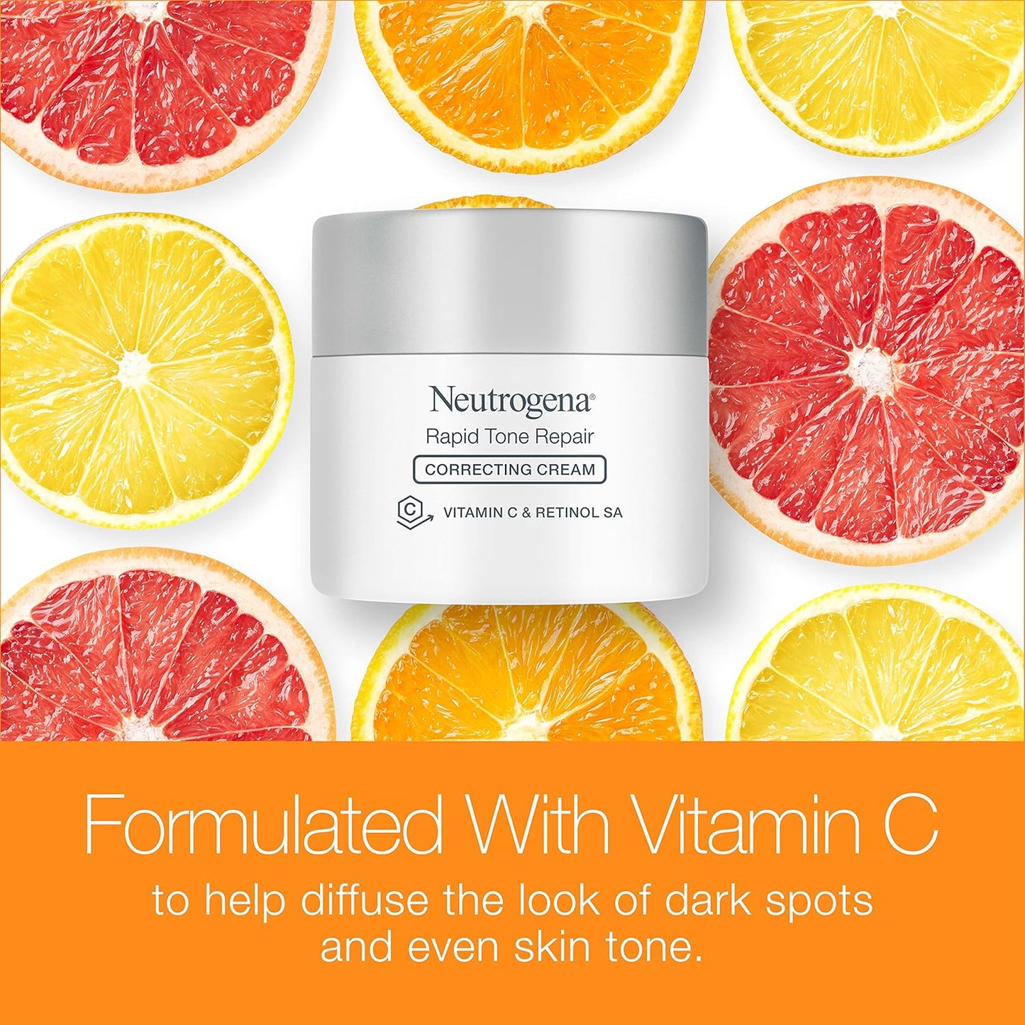 Neutrogena Rapid Tone Repair Cream - Retinol & Vitamin C Face Moisturizer for Dark Spots | 1.7 oz