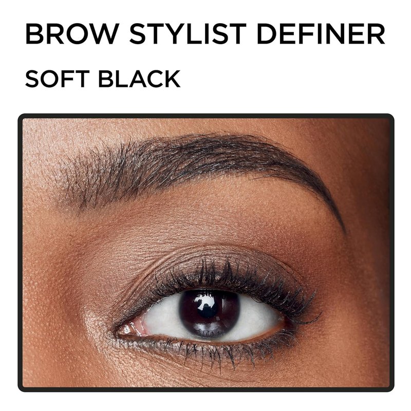 L'Oreal Paris Hair Color & Eyebrow Pencil Bundle - Excellence 1 Black Dye + Soft Black Definer Pencil