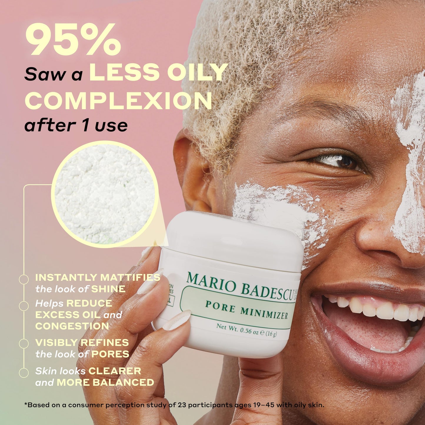 Mario Badescu Pore Minimizer, Powder to Paste Skin Care Facial Pore Cleansing Mask, 0.56 Oz