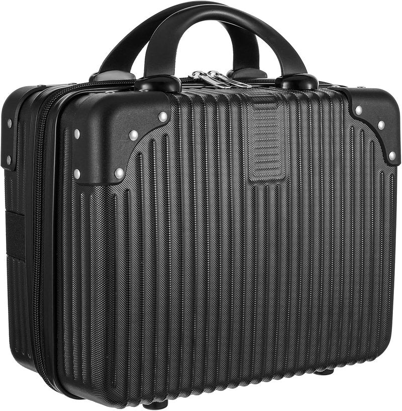 Portable Mini Makeup Case - 14 Inch Hard Shell Cosmetic Suitcase with Elastic Band | Lightweight Travel Case
