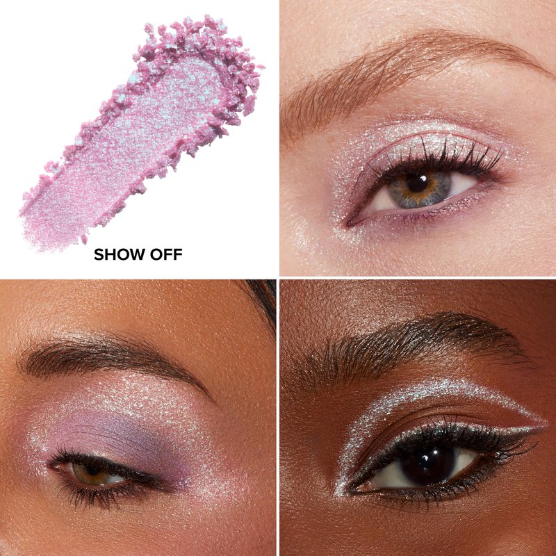 Too Faced Disco Crush High Shine Glitter Multi-Use Eye + Face Sparkle | Creamy, Iridescent, Multichrome Face & Eyeshadow Glitter, 0.05 Ounce, Show Off