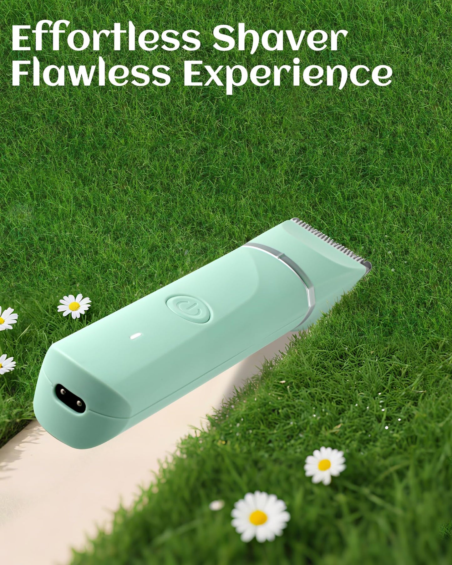 Bikini Trimmer Women,Electric Razor for Pubic Hair Women's Foil Shaver Rechargeable Shaver Removal with Snap-in Ceramic Blades,IP7X Waterproof,Wet and Dry Use,Green