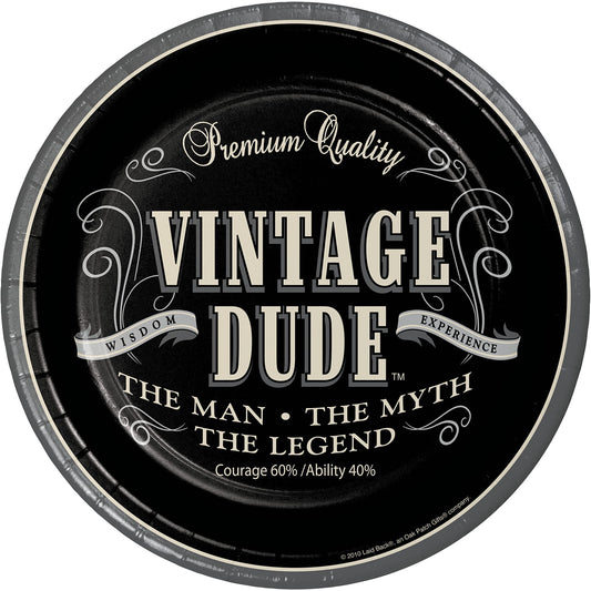 Creative Converting 8 Count Vintage Dude Round Dinner Plates -