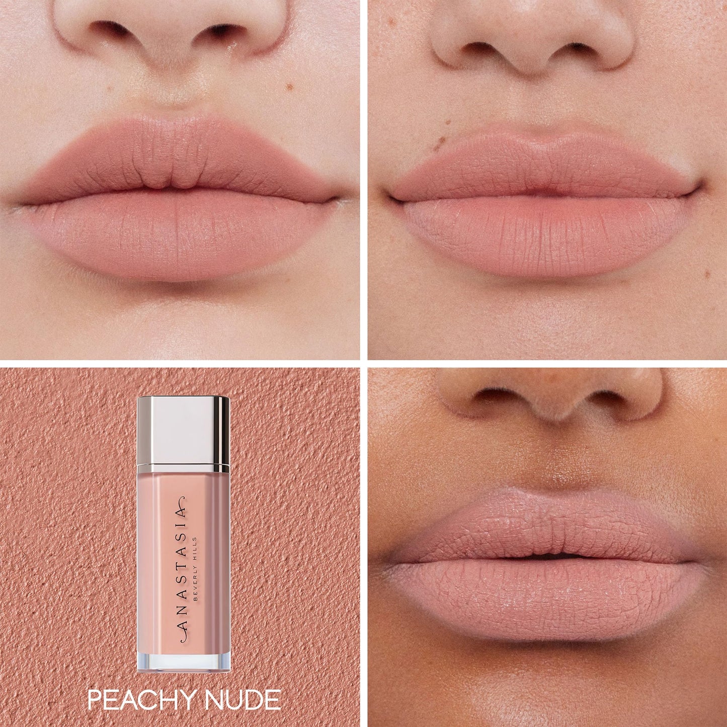 Anastasia Beverly Hills Mini Lip Velvet Duo - Travel-Size Luxury Lip Set, High-Pigment Blurred-Effect Matte Lip Colors with Velvet Finish - Softy + Peachy Nude