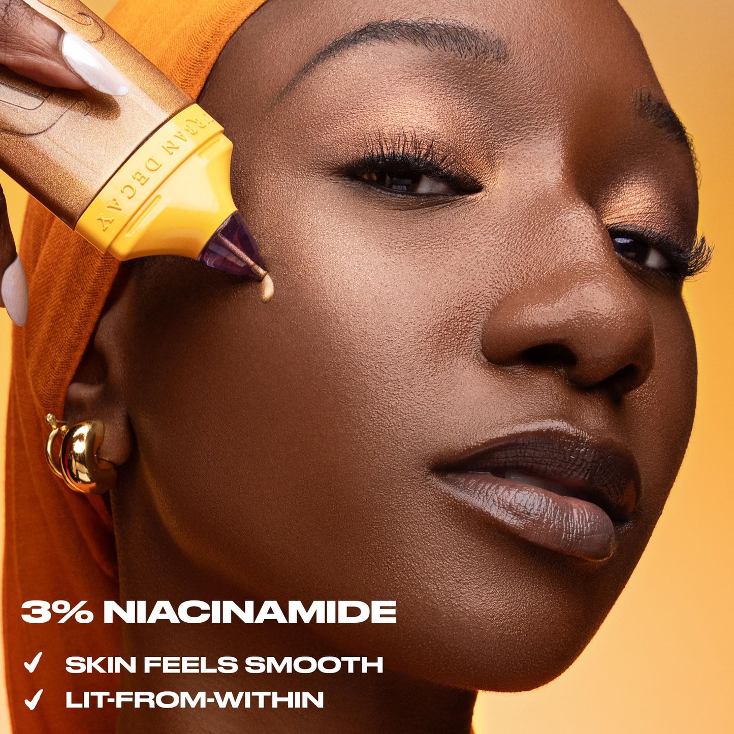 Urban Decay Face Bond Waterproof Luminizer (PCH - Brightening Peach Rose), All-Over Liquid Highlighter + Bronzer, with 3% Niacinamide, Smudge-Resistant, Transfer-Resistant - 1 fl oz