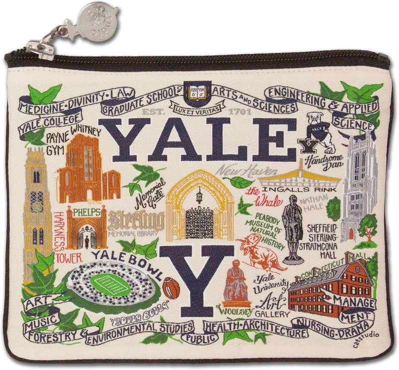 Yale University Zipper Pouch - Collegiate Travel Toiletry Bag | Ideal Gift for Alumni, Makeup & Dog Treats