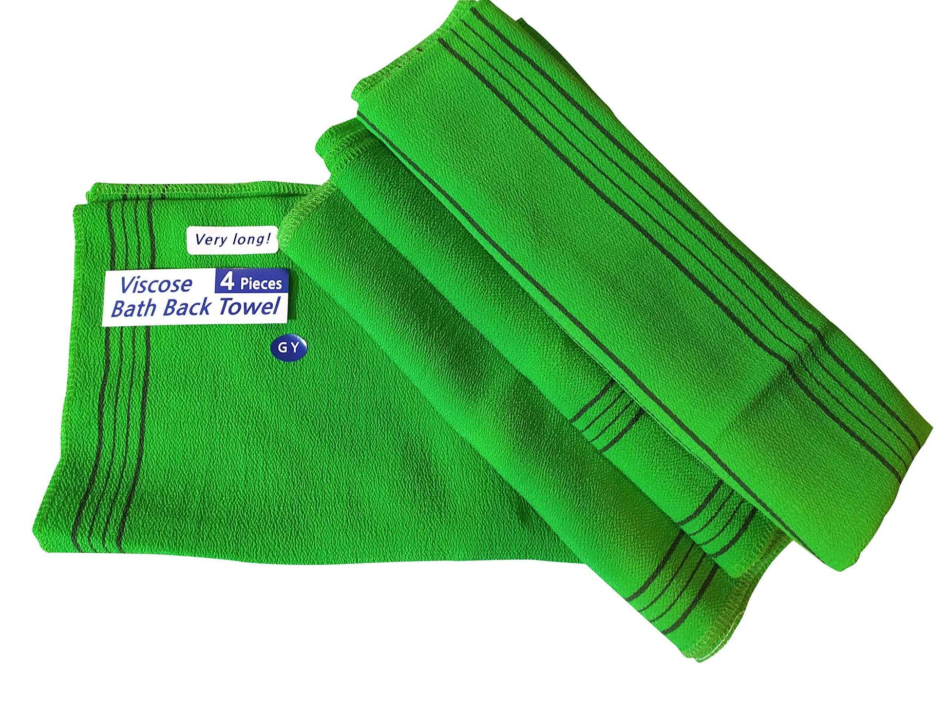 GY ebest Utra Long Size(51 in 12 in) Viscose Bath Back Towel Bundles(4 Pieces)