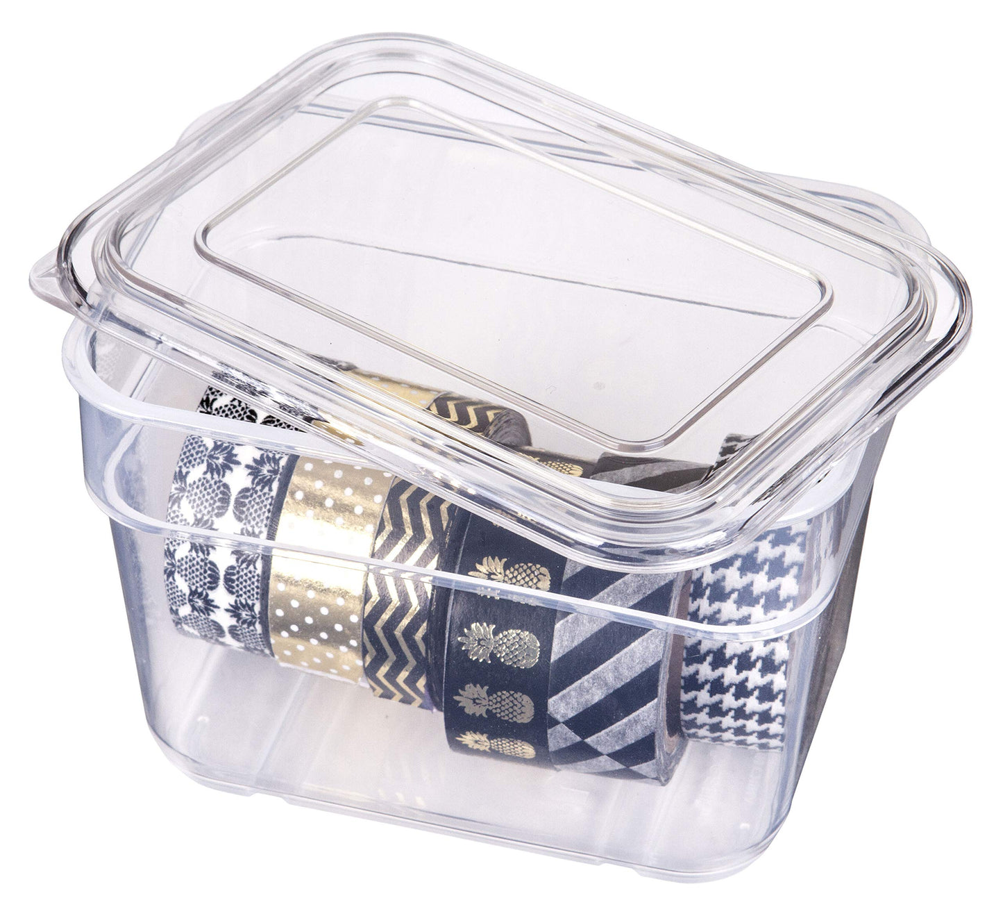 ArtBin 6969AG Bins with Lids 3-Pack, [3] Small Art & Craft Organizer Boxes, Clear
