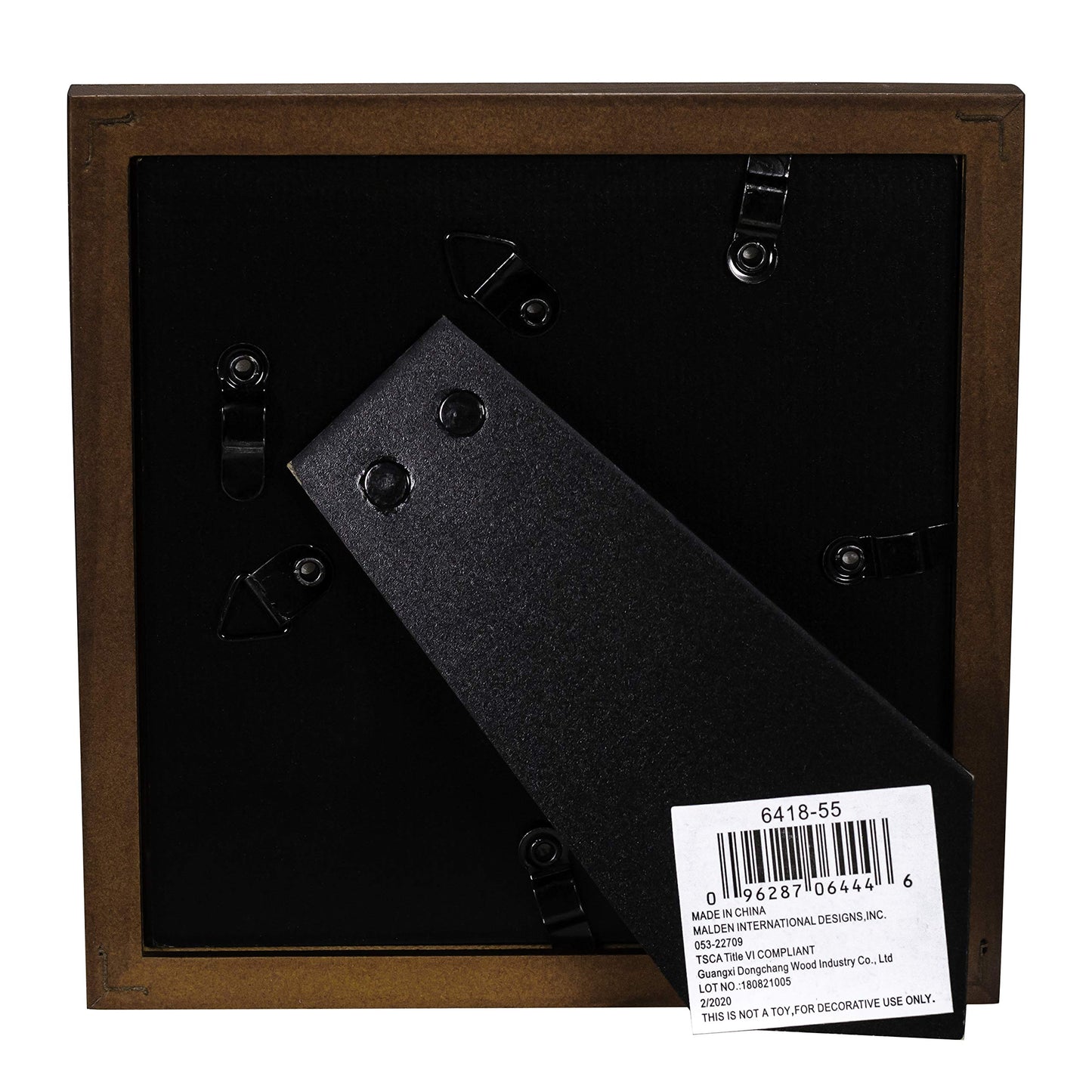 Malden International Designs Dark Walnut Concept Wood Picture Frame, 5x5, Walnut