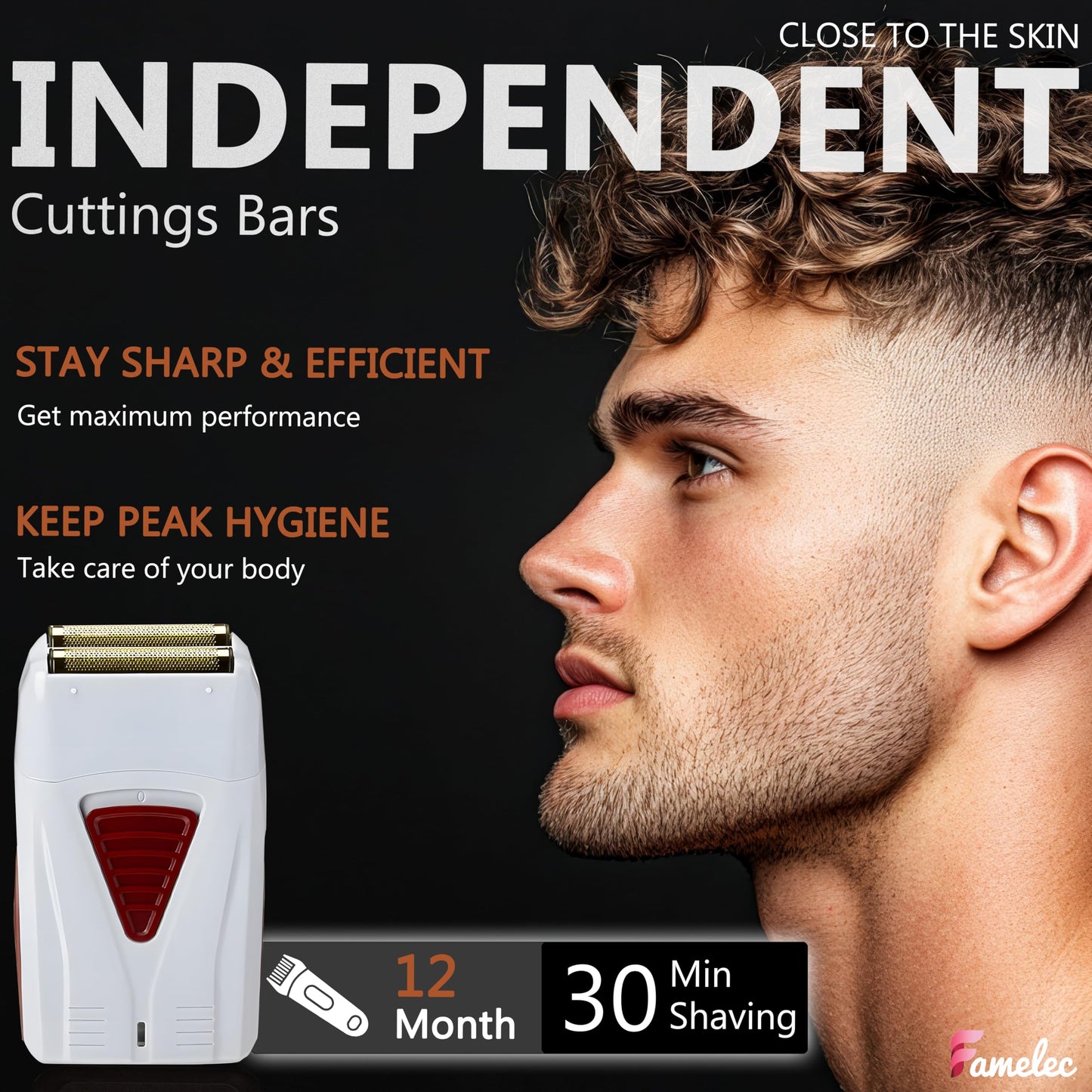 FAMELEC Replacement Heads for Andis Shaver Pro-Foil & Lithium - Super Soft Gold Titanium Cutters for Andis Foil Shaver Replacement TS1 17150 17235 17220 TS2 17200, Compatible with Razor Blades