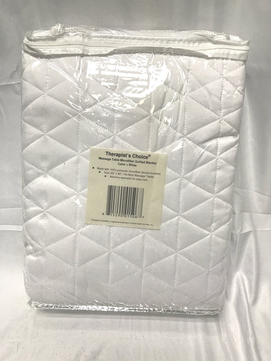 Therapist's Choice® Microfiber Quilted Blanket for Massage Tables, 60" x 90" (White)