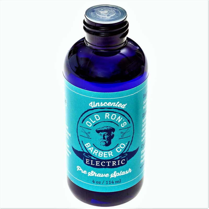 Old Ron's Barber Co. Electric Pre-Shave Splash, Unscented, 4 oz (1-pack)