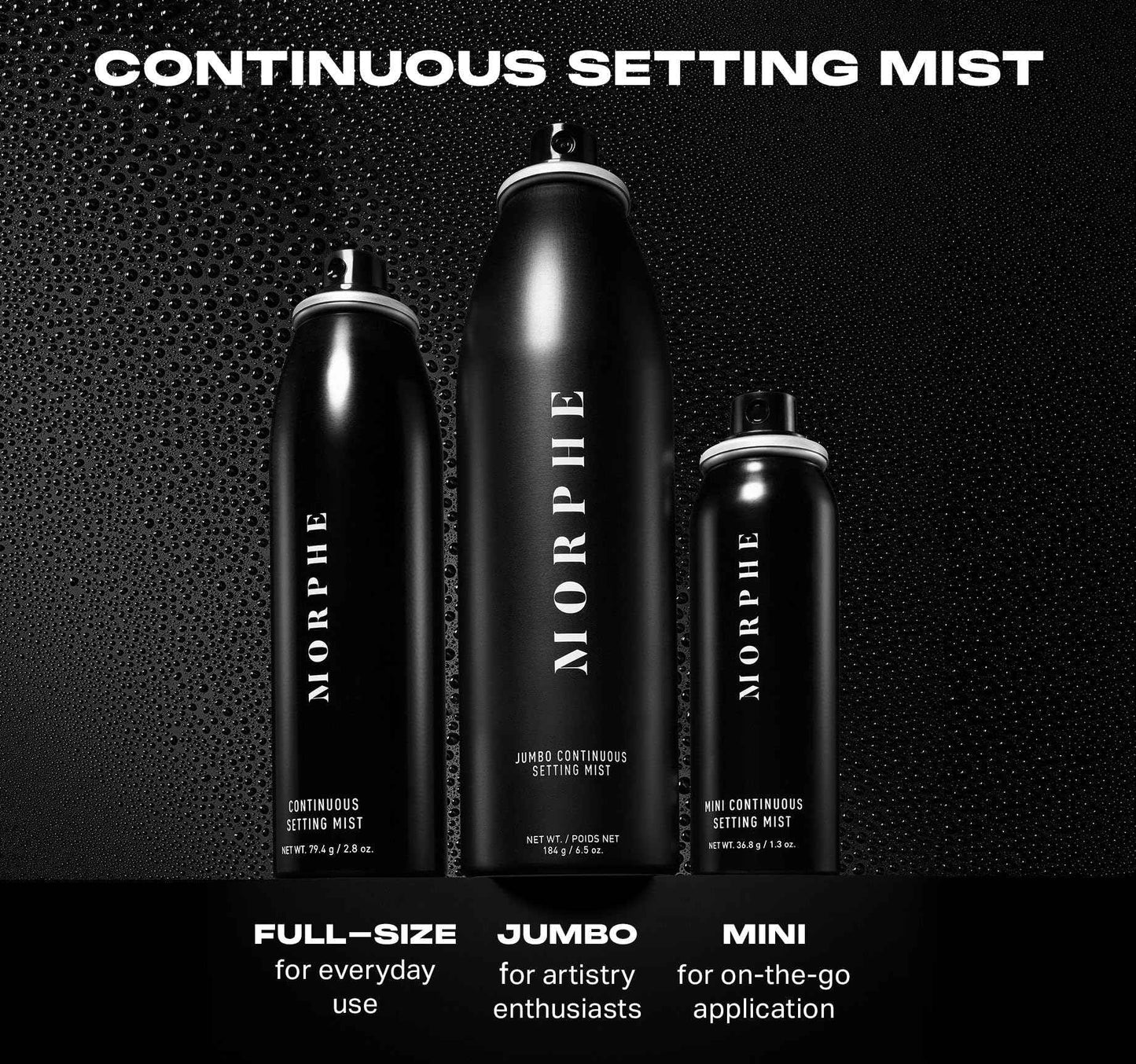 Morphe Continuous Setting Mist - Micro-Fine Makeup Setting Spray with a Natural Radiant Finish - Helps Makeup Resist Caking or Fading & Increases Wear of Foundation (2.8 fl oz)