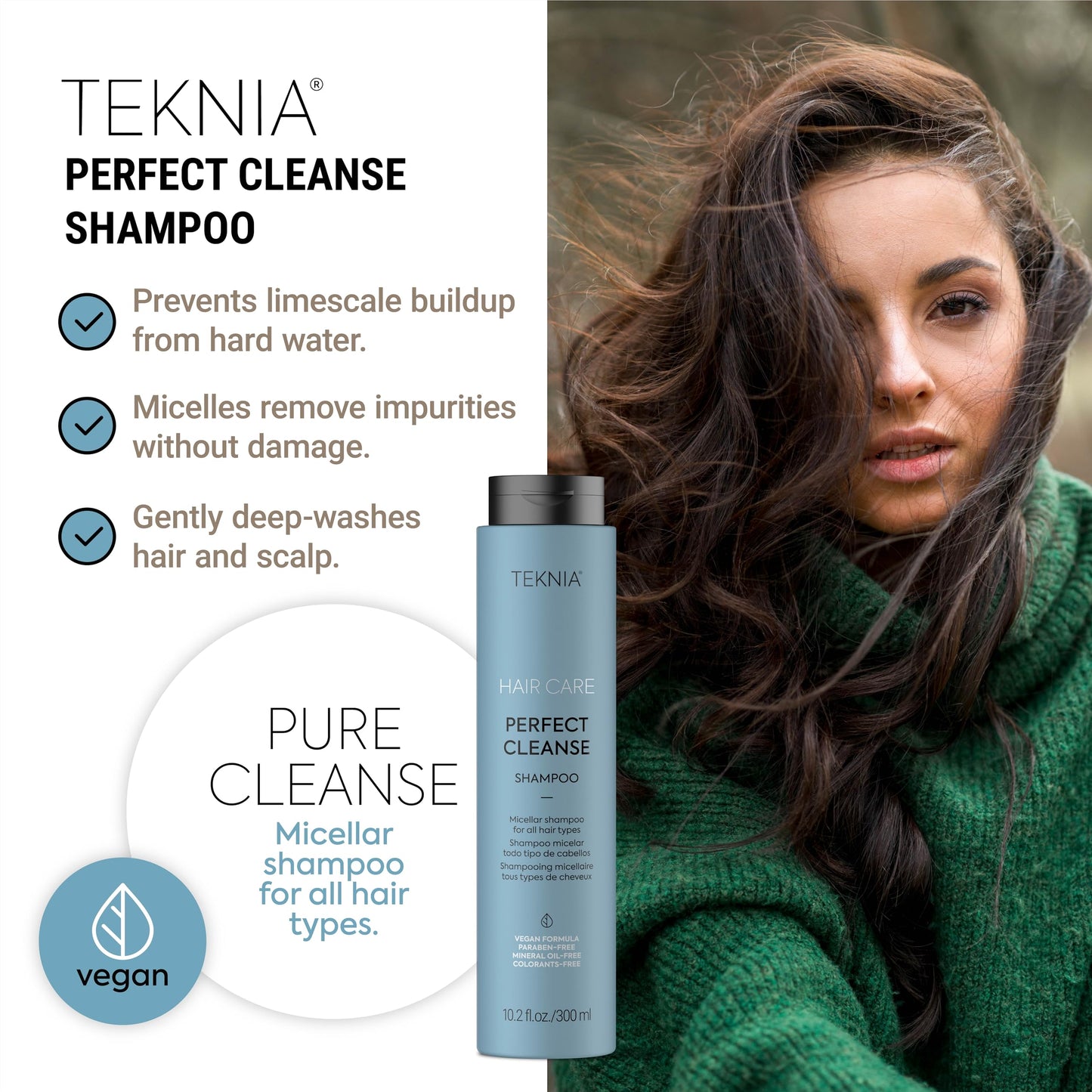 Lakmé Teknia Perfect Cleanse Shampoo, Clarifying Shampoo for Build Up, Deep Clean for Scalp and Hair, 10.2 Fl Oz