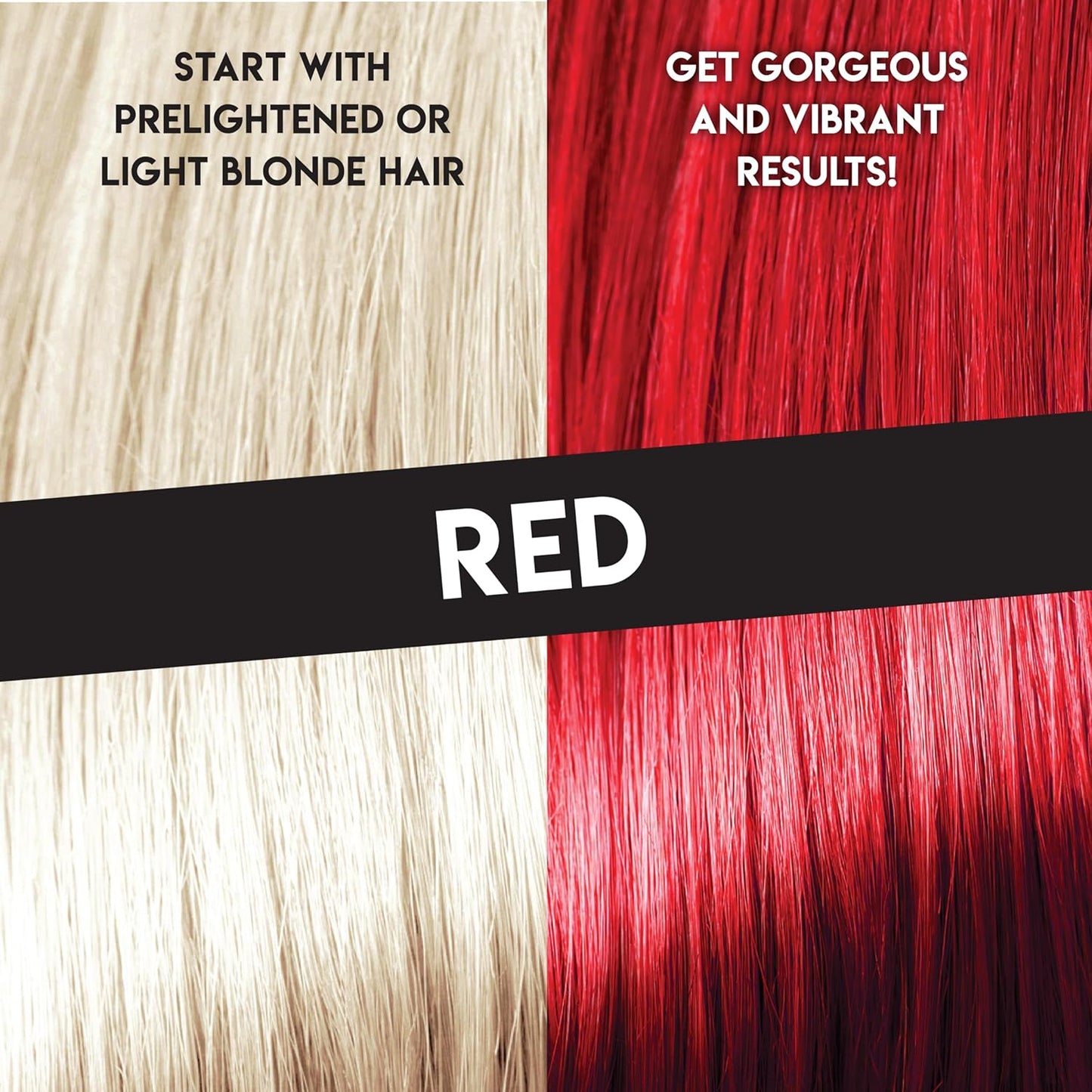 Vibrant Red Semi-Permanent Hair Color - Long-Lasting, Ammonia-Free & Vegan | 8 fl oz (Pack of 2)