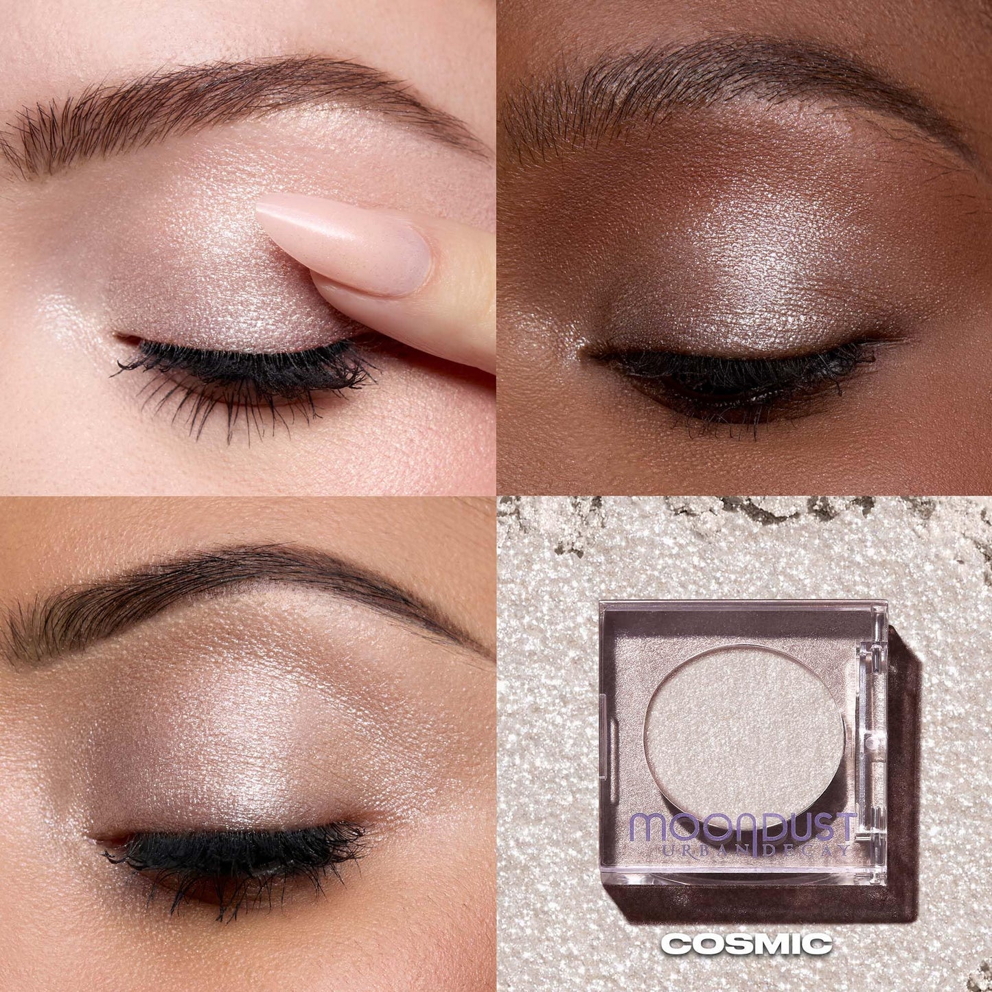 Urban Decay 24/7 Moondust Glitter Eyeshadow Single - Sparkly Eye Glitter Makeup, Long-lasting, Highly Reflective Shimmer Finish, Eye Shadow Topper, Cosmic (Sheer White Sparkle) - 0.06 oz