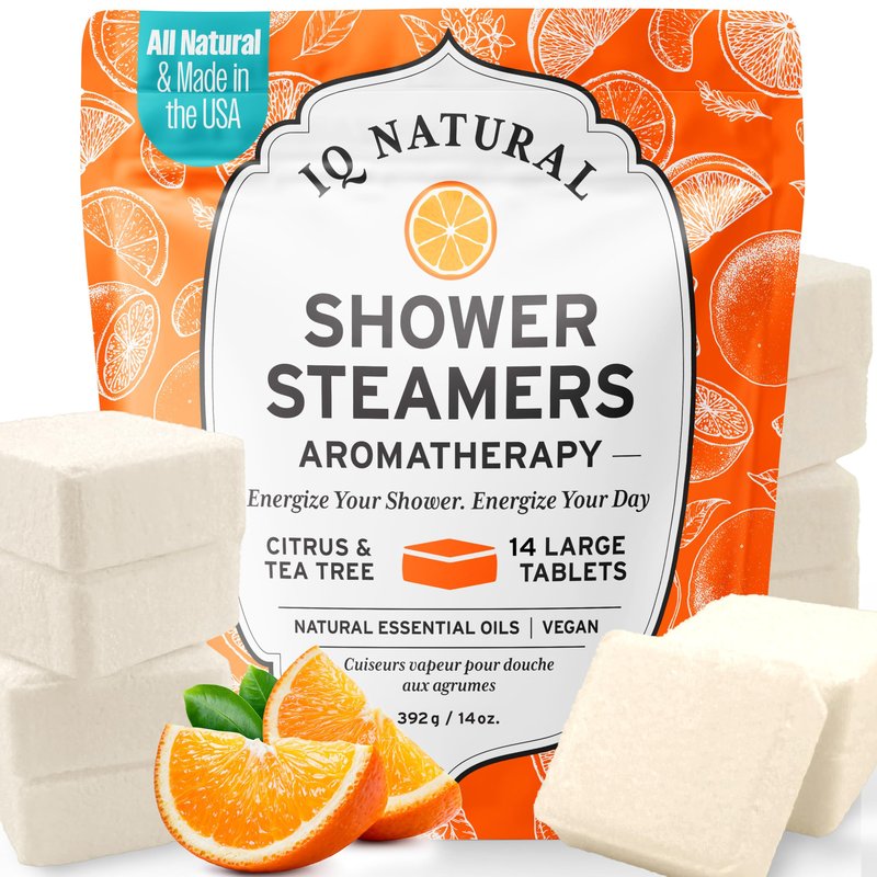 Citrus Shower Steamers Aromatherapy for Women- USA Made - Shower Bombs Aromatherapy for Women, Vapor Shower Tablets, Menthol Shower Scent Steamers Cold and Flu, Organic Shower Steamer