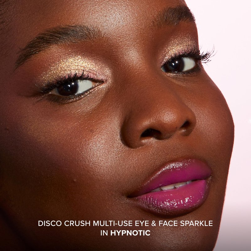 Too Faced Disco Crush High Shine Glitter Multi-Use Eye + Face Sparkle | Creamy, Iridescent, Multichrome Face & Eyeshadow Glitter, 0.05 Ounce, Hypnotic