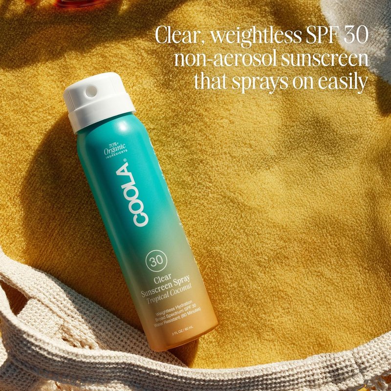 COOLA Organic Sunscreen SPF 50 & 30 - Vegan, Gluten-Free Sunblock Spray Kit | Travel Size, 2 Fl Oz, 3 Pack