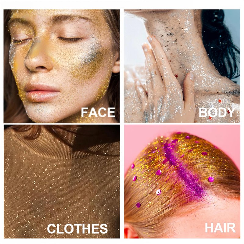 Melemando 5 Colors Shimmering Highlighter Powder Spray, Fine Sparkle Glitter Highlighter Makeup Powder High Gloss Spray for Face Body & Hair(04 Diamond Champagne)