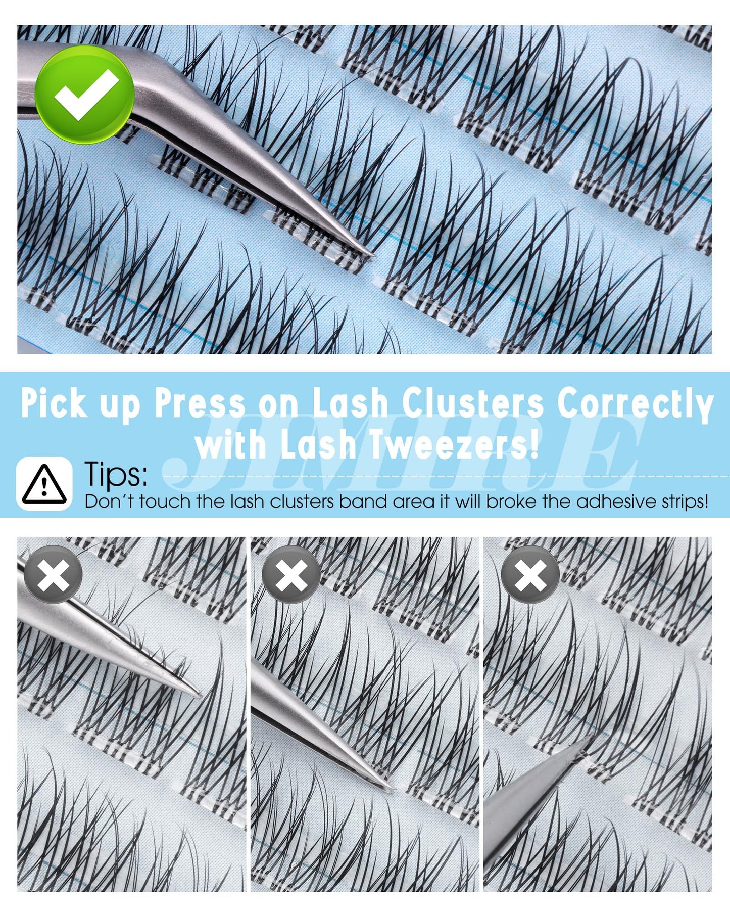 JIMIRE Natural Self Adhesive Eyelashes Wispy Pre Glued Lash Clusters No Glue Needed Press on Lashes Reusable Self Adhesive Lash Clusters Easy to Apply 9-12MM 108Pcs Pack