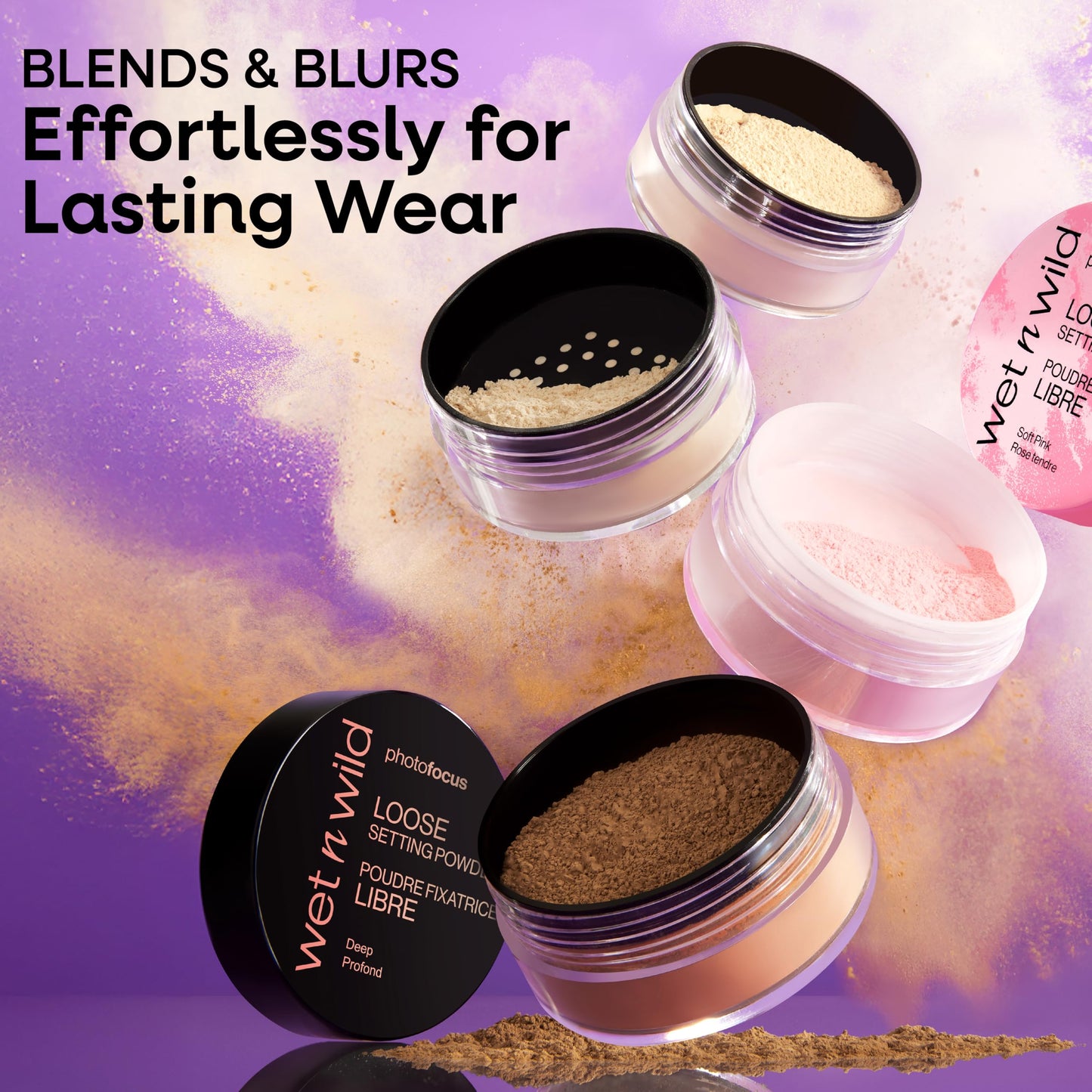 wet n wild Photo Focus Loose Baking Setting Powder, Highlighter Makeup, Suitable for All Skin Tones - Off-White Translucent