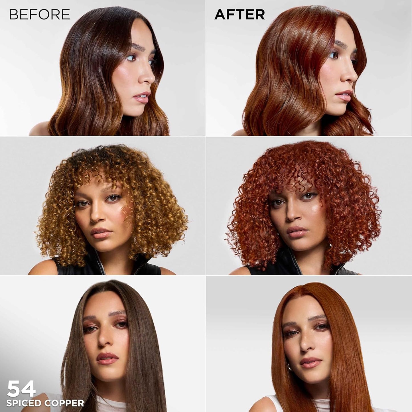 L'Oreal Paris Feria High Intensity Hair Color - Multi-Faceted Shimmering Dye | 54 Spiced Copper, 1 Kit