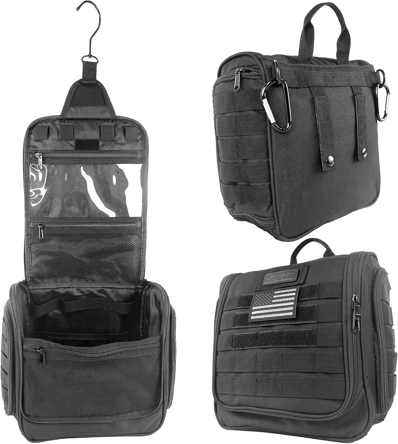 Tactical Toiletry Bag - Chef Sac Dopp Kit with 12 Compartments, MOLLE Webbing & Heavy-Duty Zippers | Travel Organizer for Men