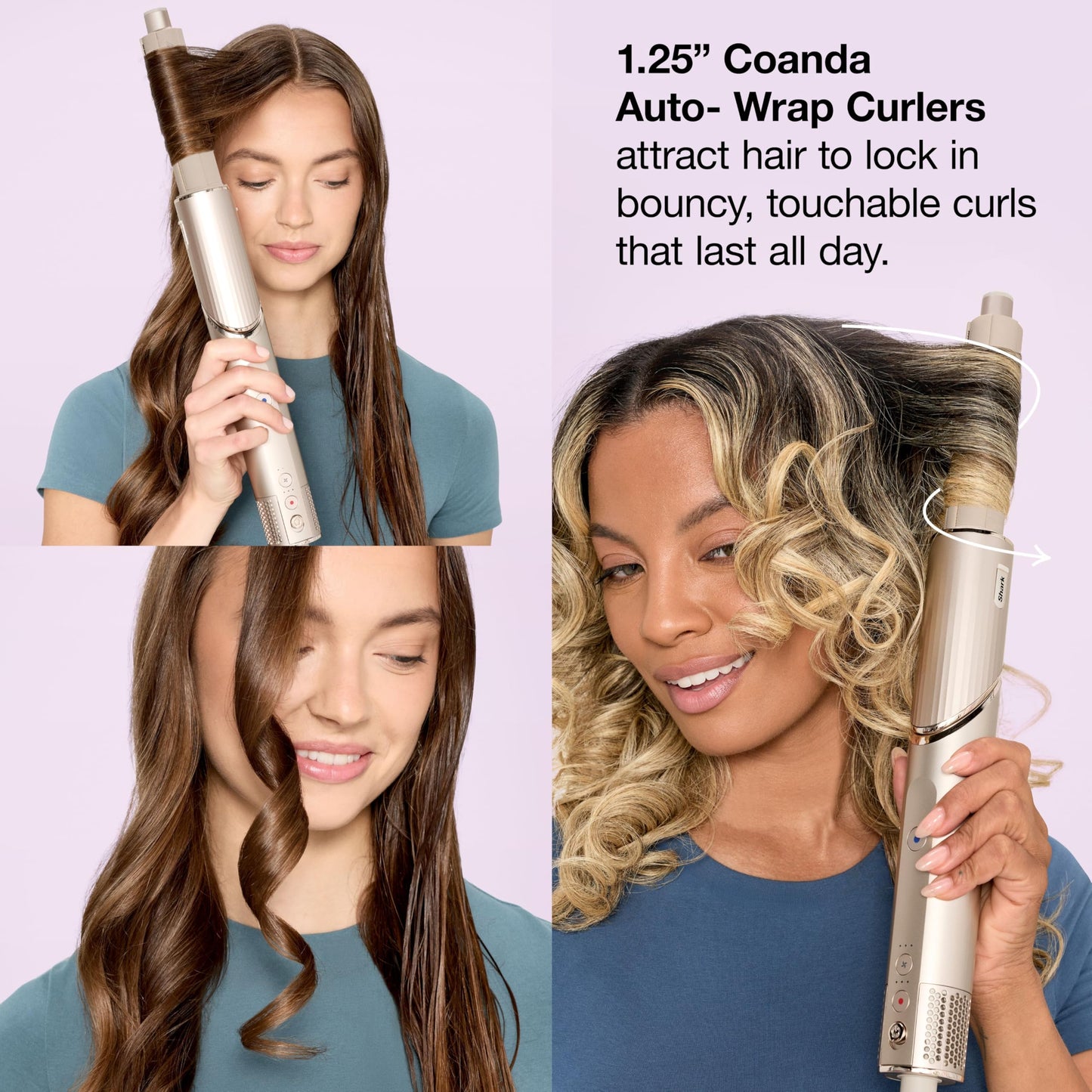 Shark FlexStyle | Air Multi-Styler & Drying System | Hair Dryer Brush for Blowouts with Coanda Auto- Wrap Curlers, Oval & Paddle Brush & Concentrator Attachment | Stone | HD430