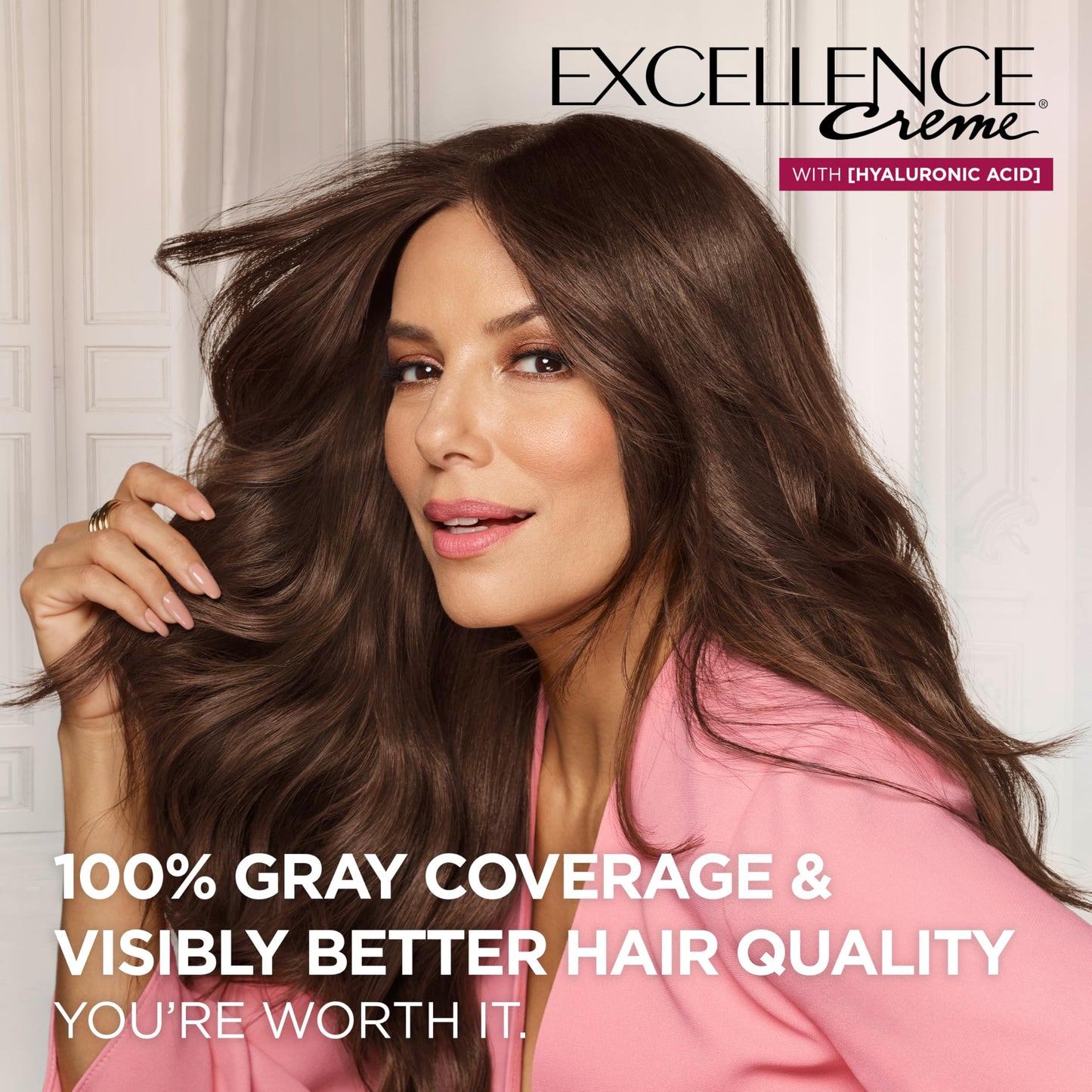 L'Oreal Paris Excellence Crème Permanent Hair Dye, Triple Care Hair Color with Hyaluronic Acid for 100% Gray Coverage, 1 Black, 1 Kit (Packaging May Vary)