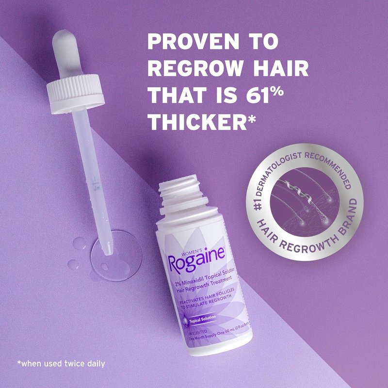 Women's Rogaine 2% Minoxidil Hair Regrowth Treatment - Unscented Topical Solution, 1-Month Supply, 2 fl. oz