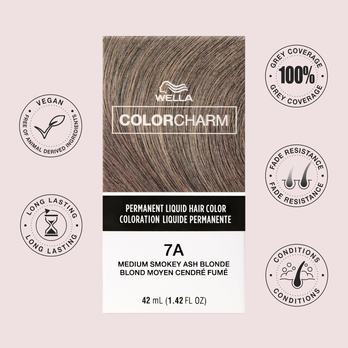COLORCHARM Permanent Liquid Hair Color for Gray Coverage, Brown