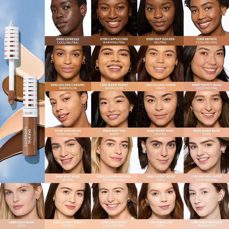 COVERGIRL TruBlend Undercover Concealer, Buildable, Full Coverage, 24-Hour Wear, Matte Finish - L700 Natural Ivory