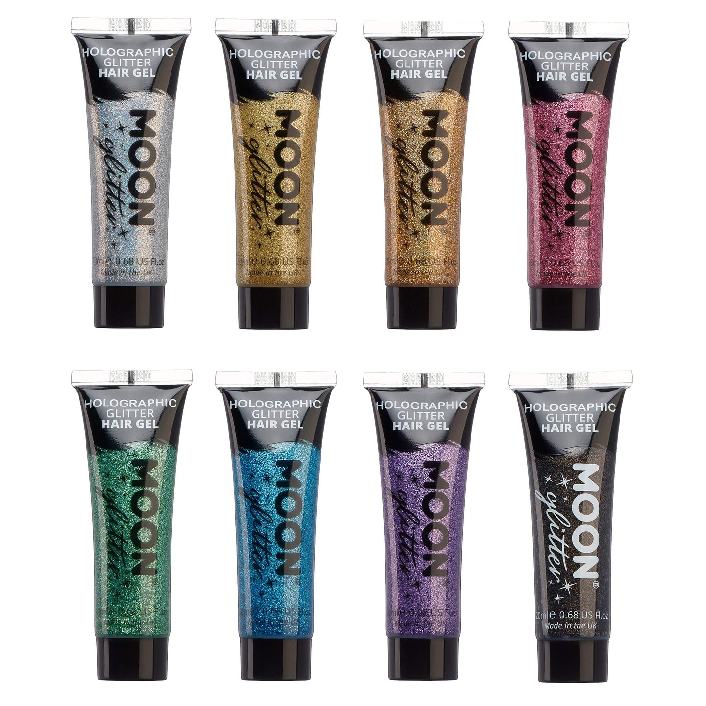 Moon Glitter Holographic Glitter Hair Gel 0.67fl oz - Set of 8