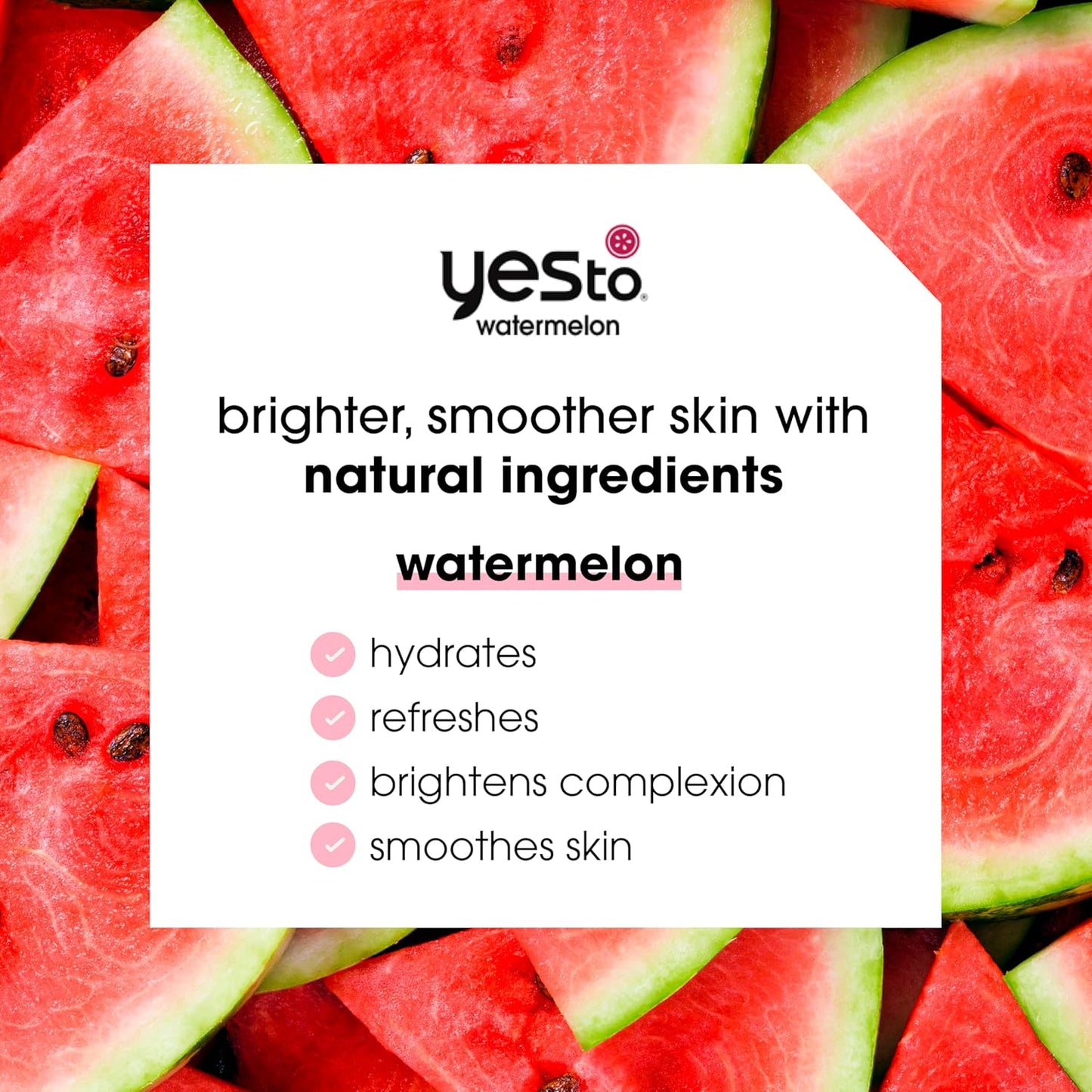 Yes To Facial Cleansing Wipes - Super Skin Recharging Makeup Remover | Watermelon Scent (Pack of 3)