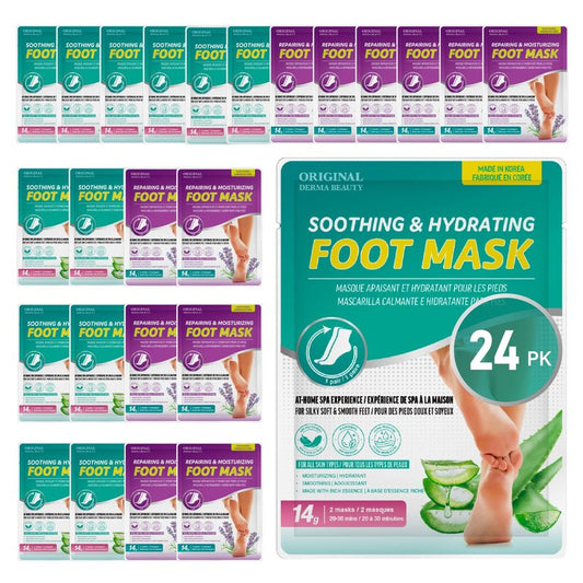 Innerest Original Derma Beauty 24 pairs Moisturizing Foot Mask Foot Spa Foot care (Aloe & Lavender)