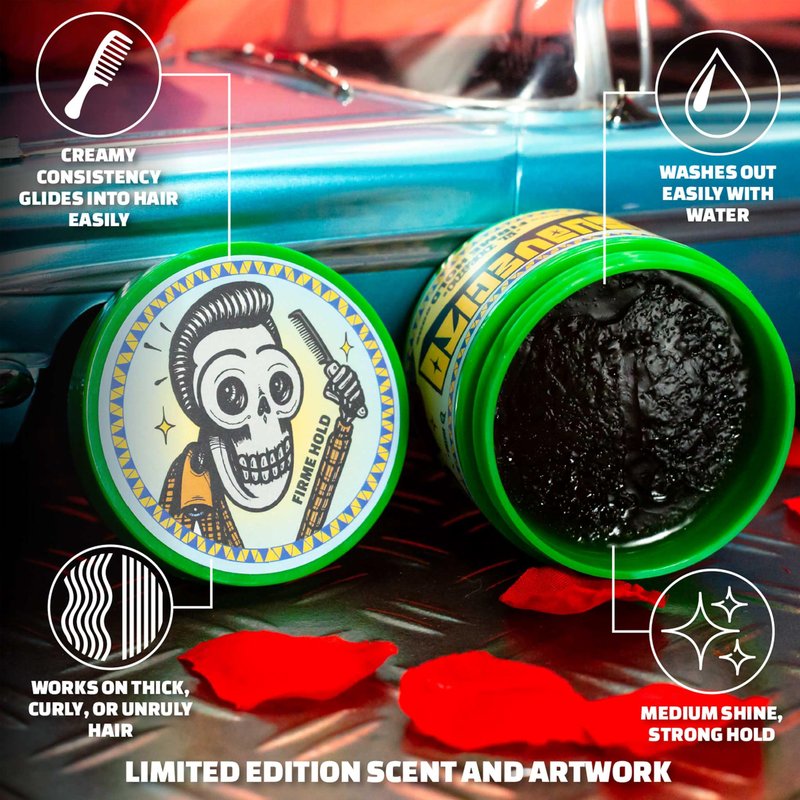 Suavecito Pomade Firme (Strong) Hold 4 oz, 1 Pack - Pomade For Men - Medium Shine Water Based Wax Like Flake Free Hair Gel - Easy To Wash Out - All Day Hold For All Hair Styles - El Dorado