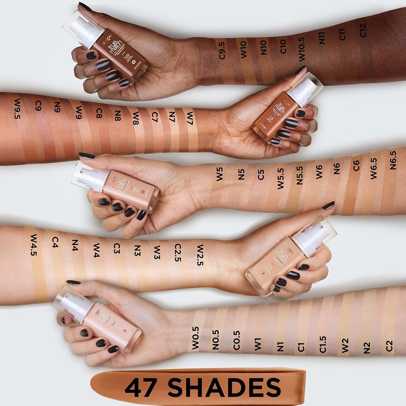 L’Oréal Paris True Match Foundation - Medium Coverage Liquid Makeup with SPF 17 | W10.5 Deep, 1 Fl Oz (Pack of 3)